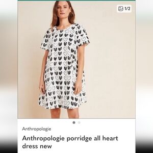 Anthropologie Heart Print Dress